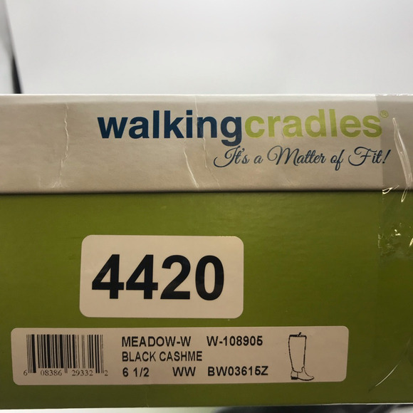 Walking Cradles Womens Meadow Boots Black Block Heels Side Zipper 6.5 New - Picture 8 of 8